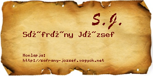 Sáfrány József névjegykártya